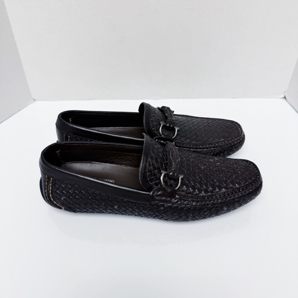 Salvatore Ferragamo - Caffe Calf Leather Weave Loafers main image 5